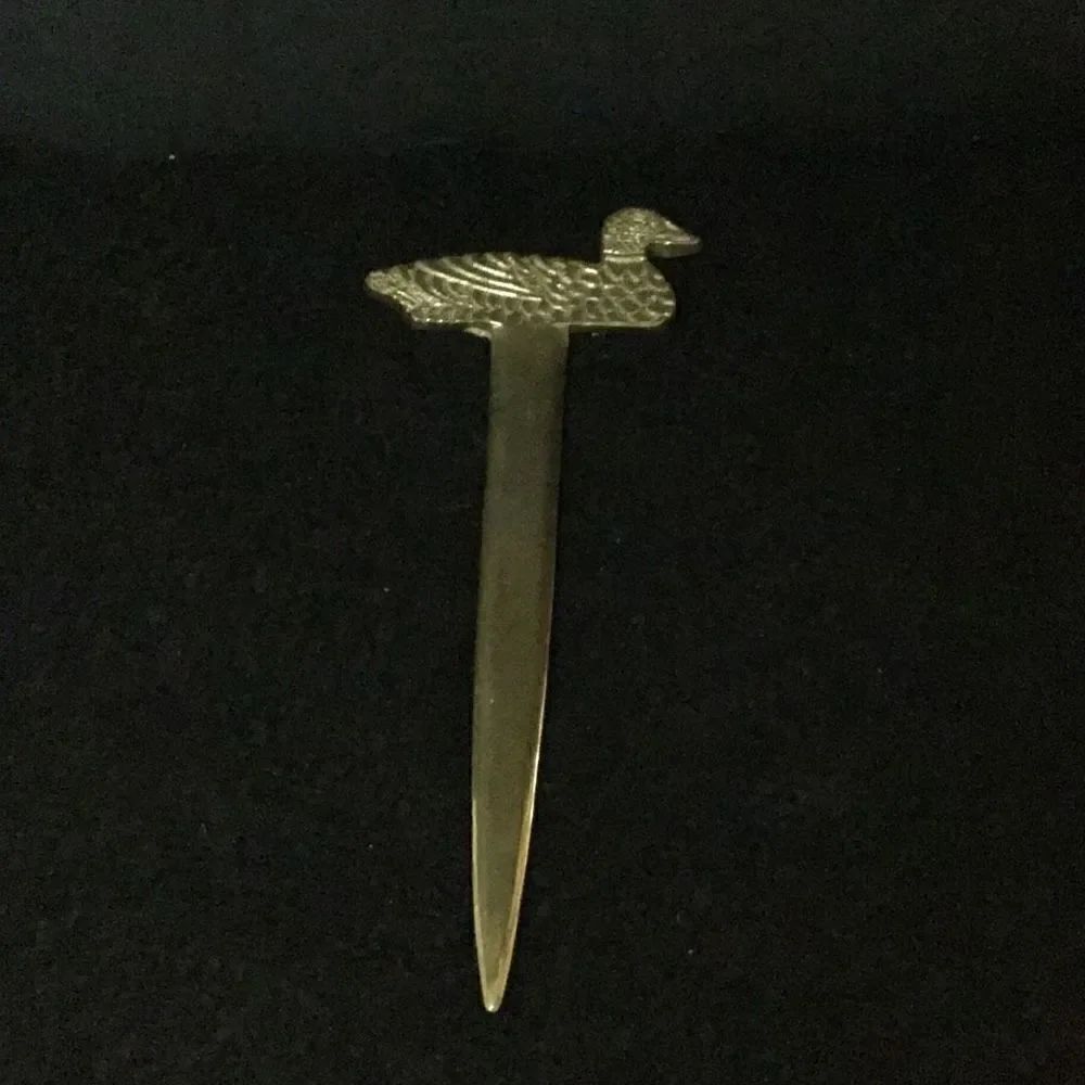 Solid brass duck letter opener from India